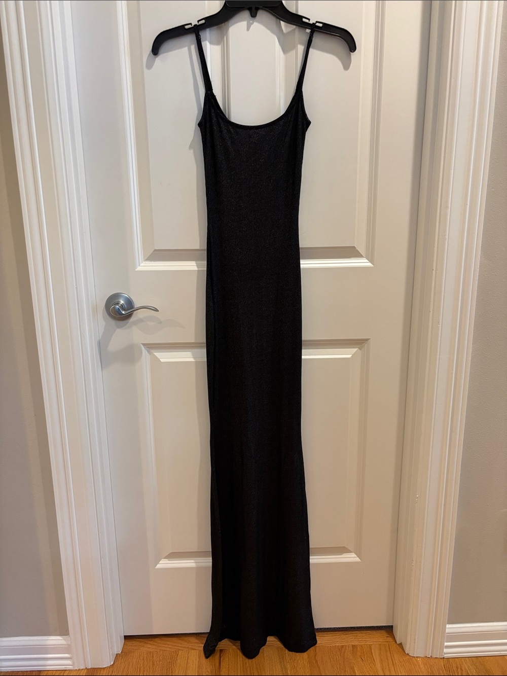 SKIMS Black Slip Dress - Elegant Maxi Dress - Sparkly Black - XS